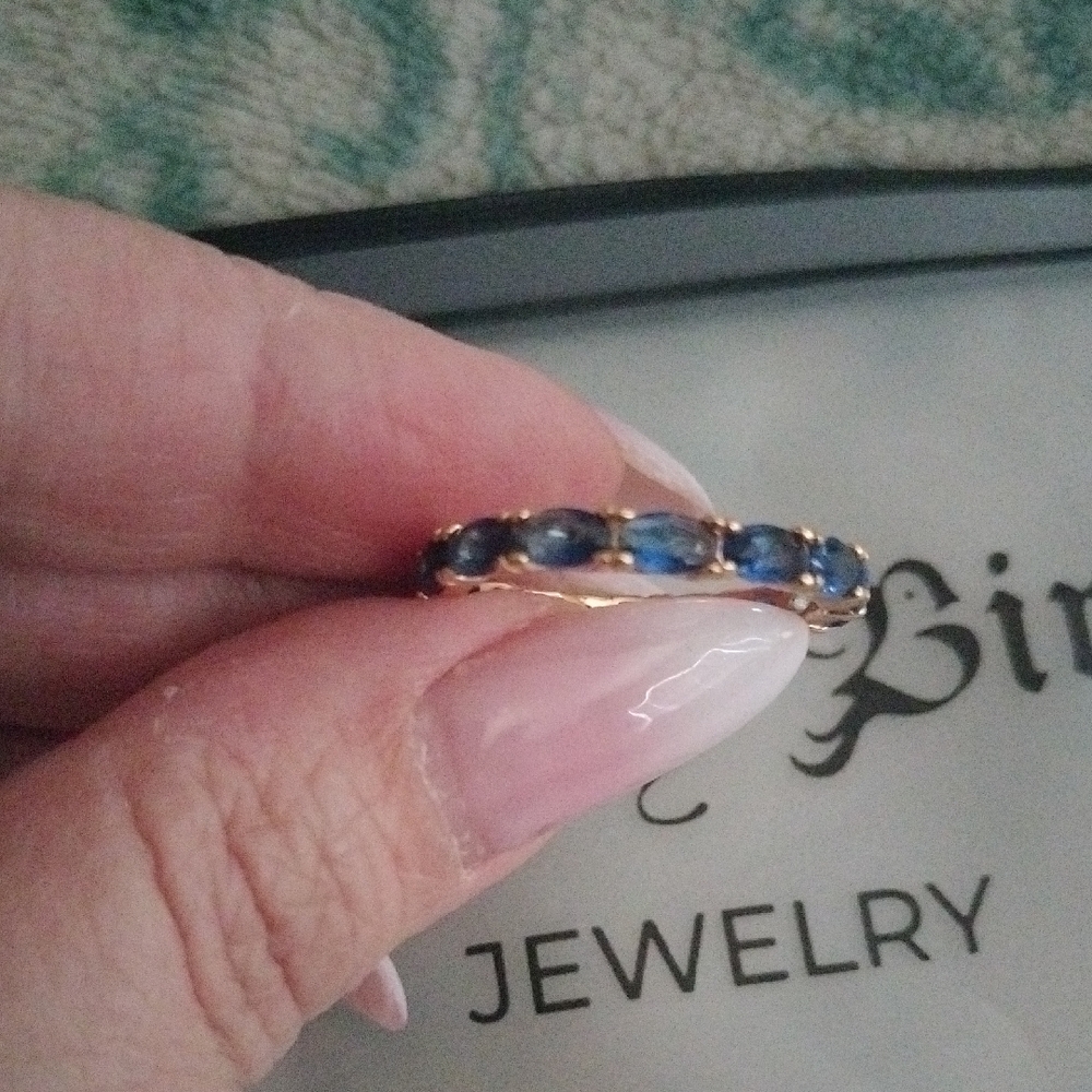 Pretty Bird Gold Plated blue Infinity Band Size 9